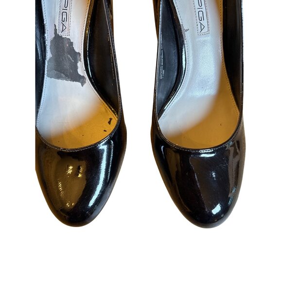 Via Spiga Black Patent Leather‎ Pumps Size 7.5 Heels Career Classic Board Room - Picture 6 of 10